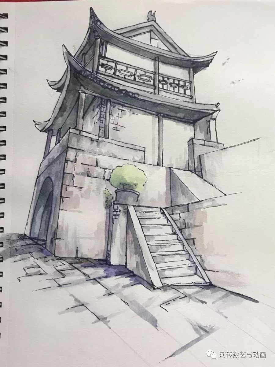 2017级动画专业风景速写写生圆满结束