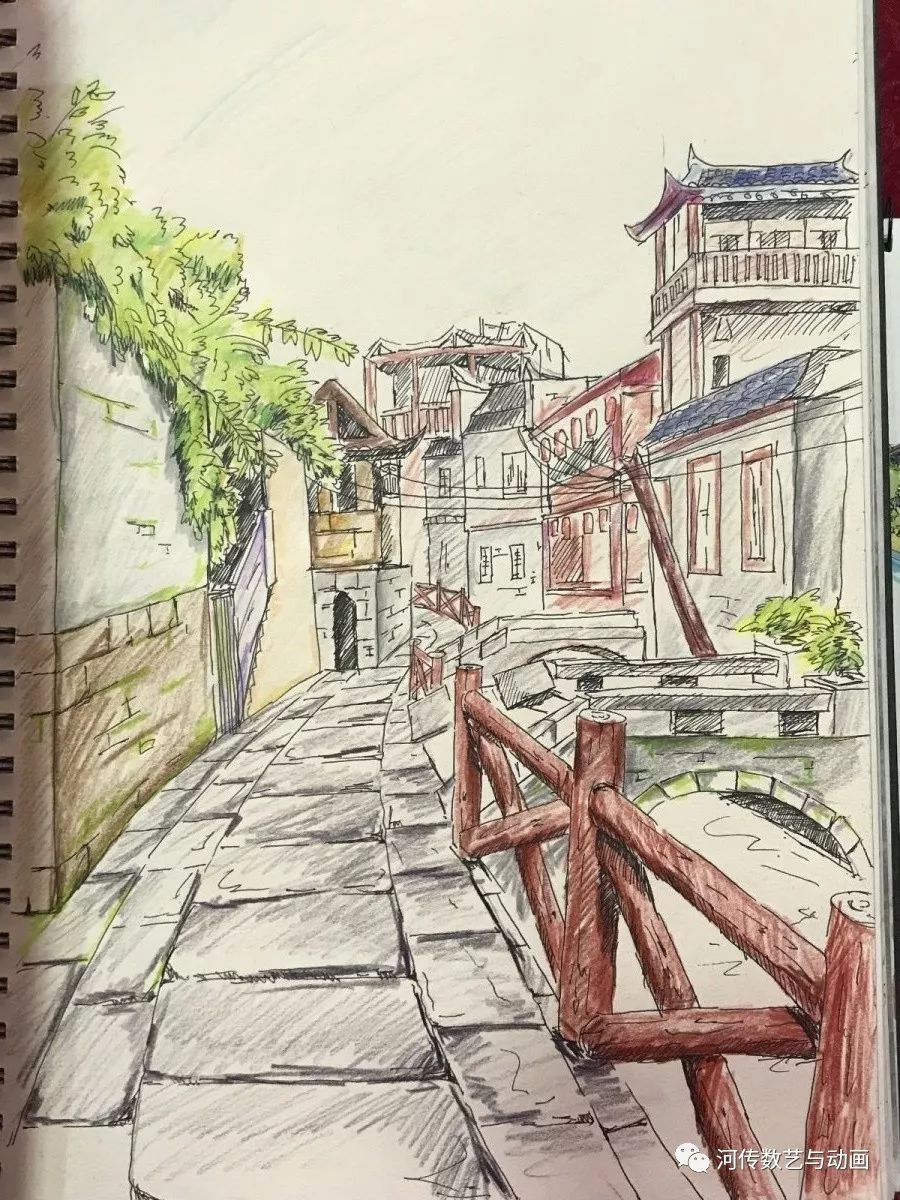 2017级动画专业风景速写写生圆满结束