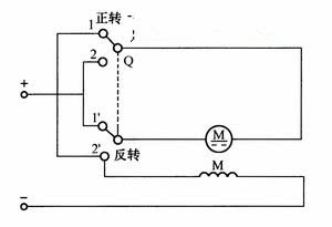 串励直流电动机刀开关正反转控制电路接线图