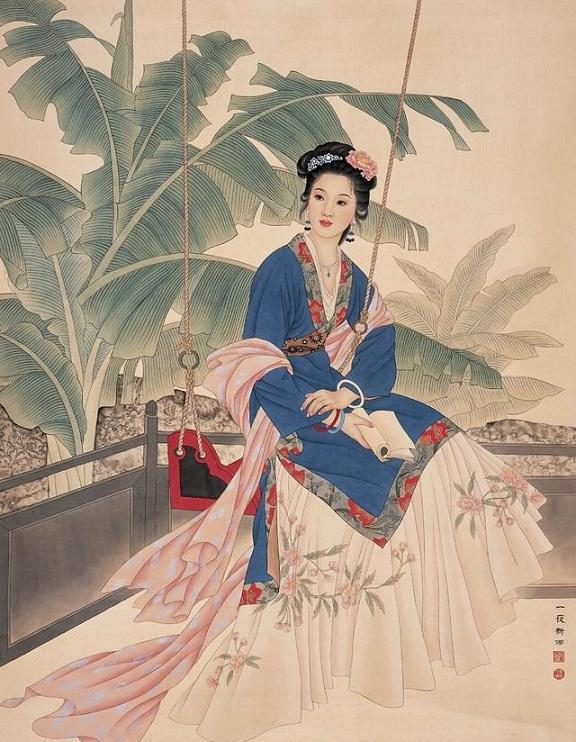 王美芳当代工笔人物画名家画作流光溢彩美不胜收