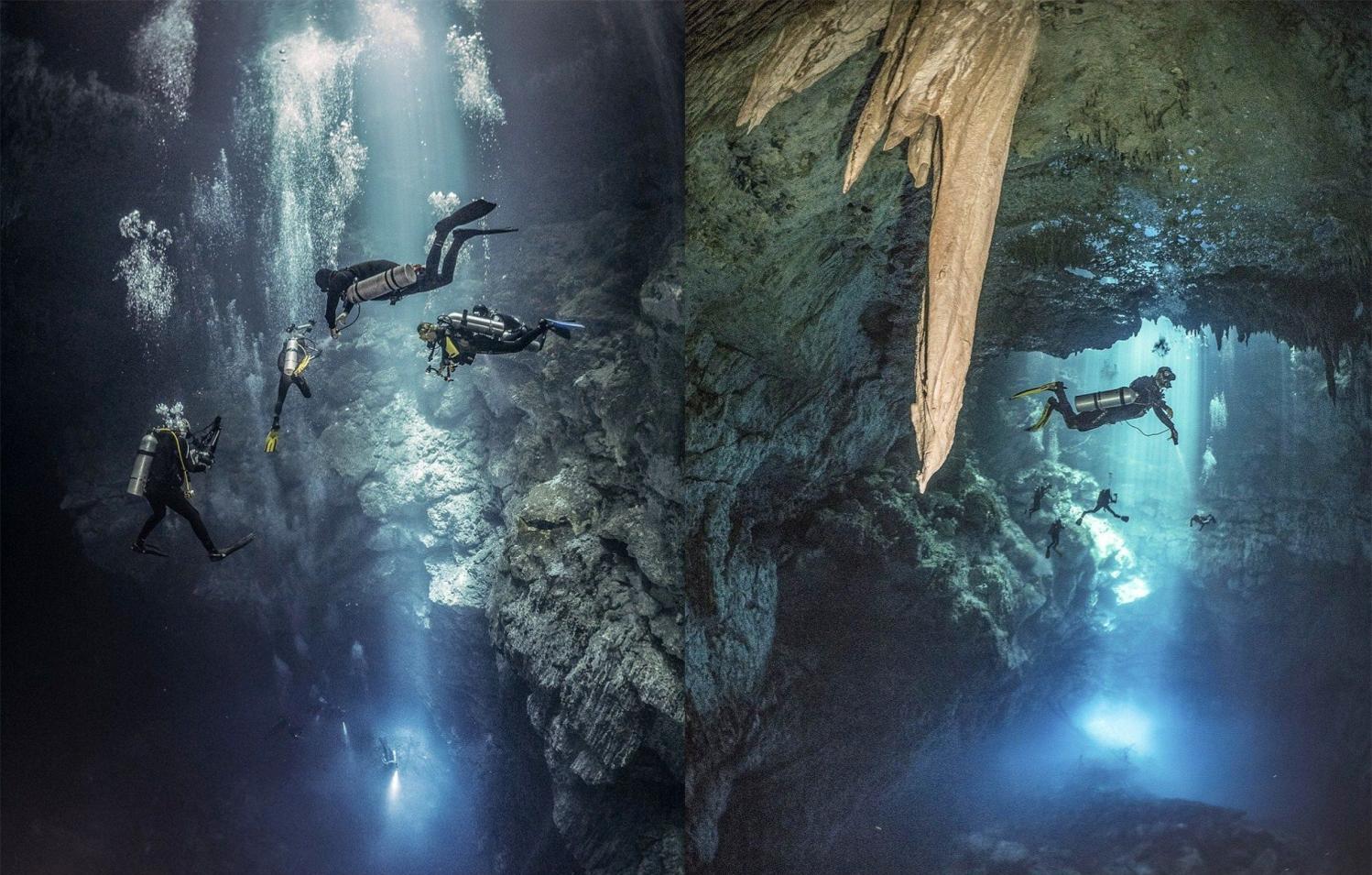 潜水员探秘水下洞穴, 这一幕让他们为之震撼