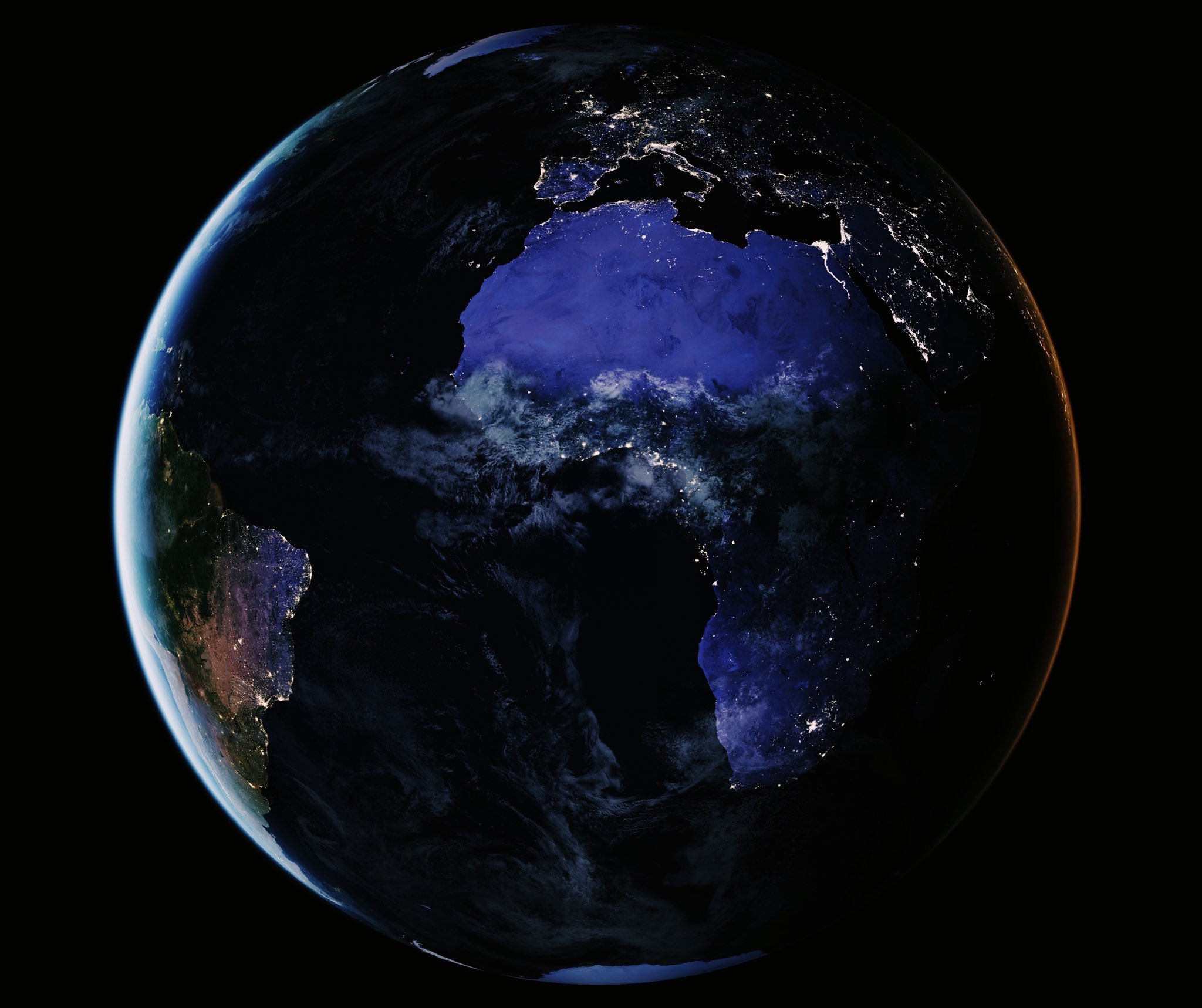 哇哦地球的夜景图片来自