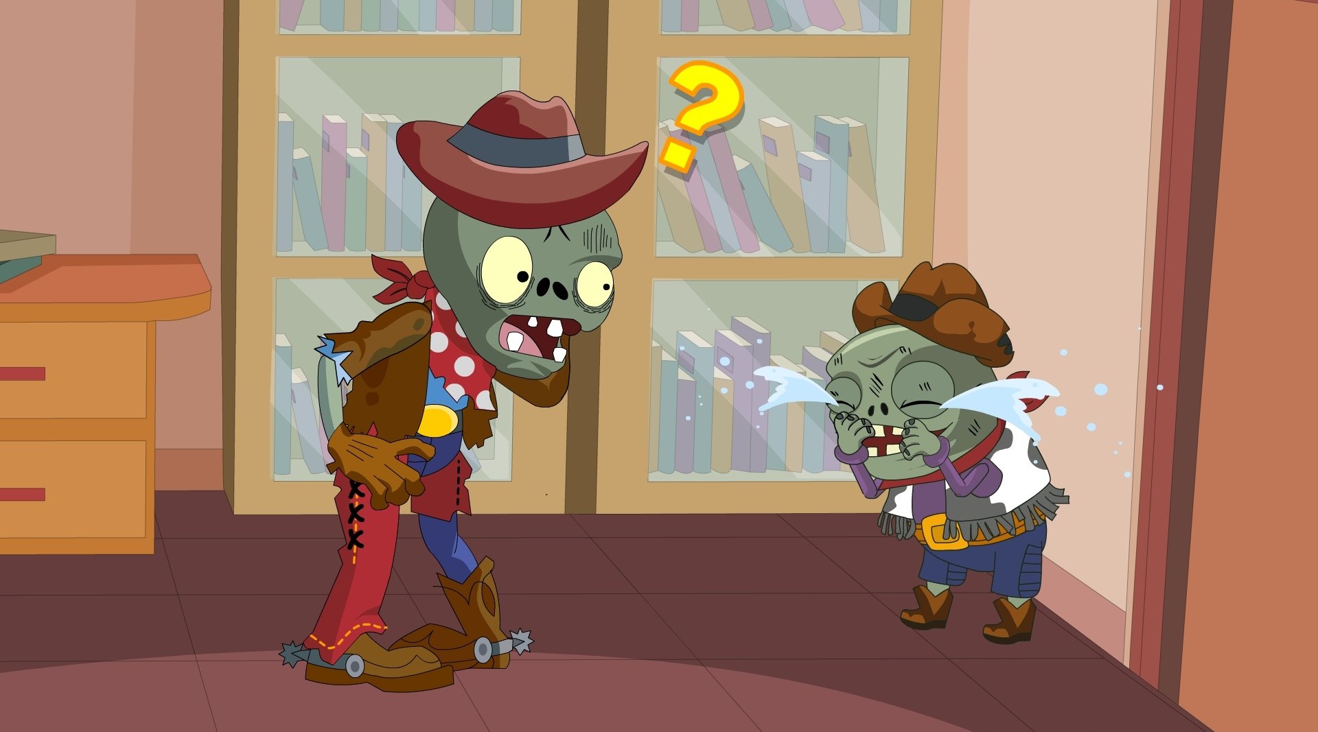 骑牛小鬼僵尸又被老妈揍了,并且还要罚站饿肚子,骑牛小鬼僵尸很不理解