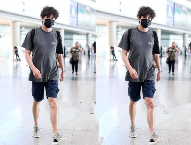 林更新这t恤搭短裤很帅气,但蓬头垢面真邋遢,网友:请好好洗头
