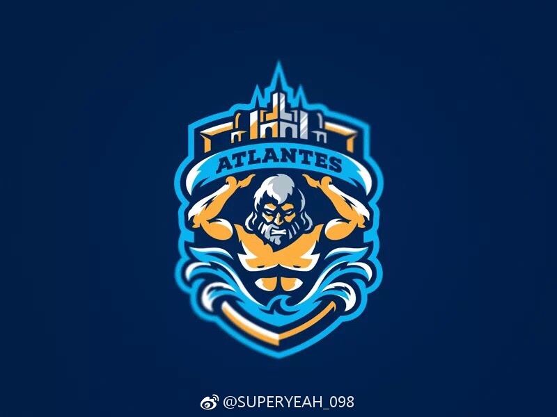 早安蓝色系酷炫logo