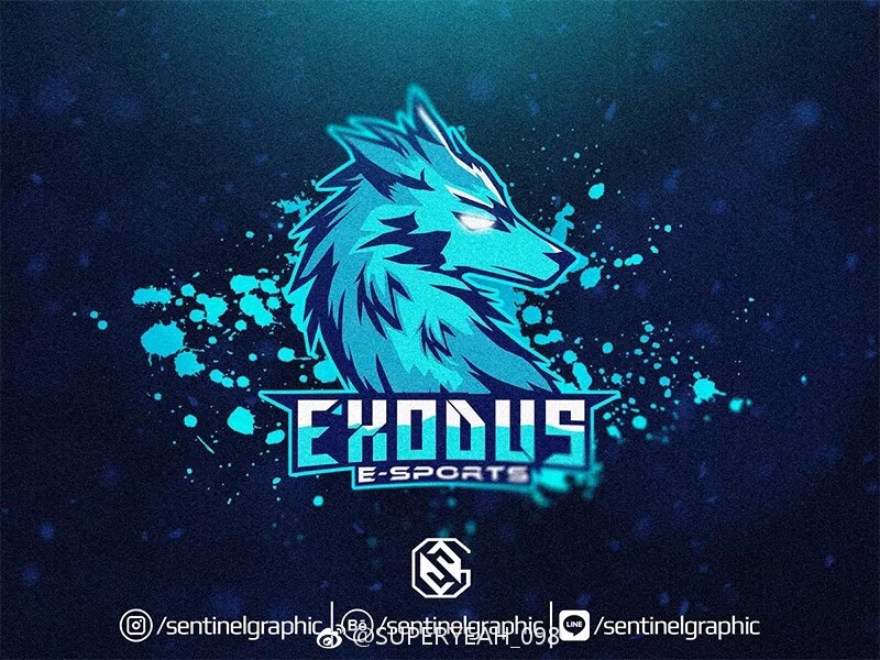 早安蓝色系酷炫logo