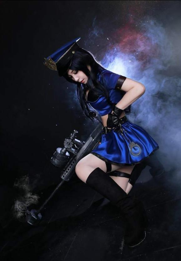 英雄联盟女警察cosplay,美若天仙