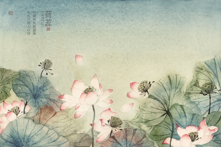 关于季节花间集古风绘画作品来自画师瑶背背