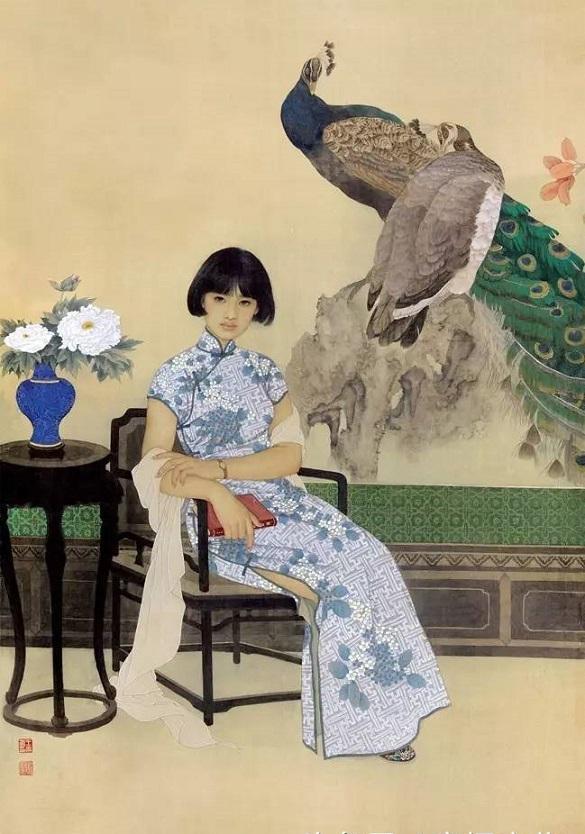 王美芳当代工笔人物画名家画作流光溢彩美不胜收