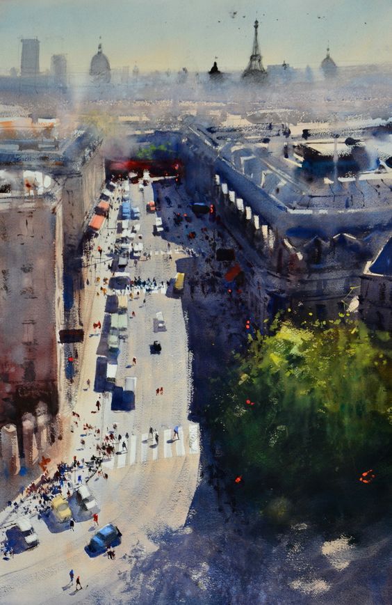 来自艺术家alvaro castagnet的城市水彩画作