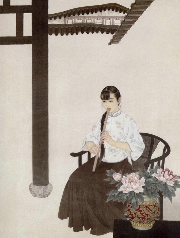 王美芳当代工笔人物画名家画作流光溢彩美不胜收