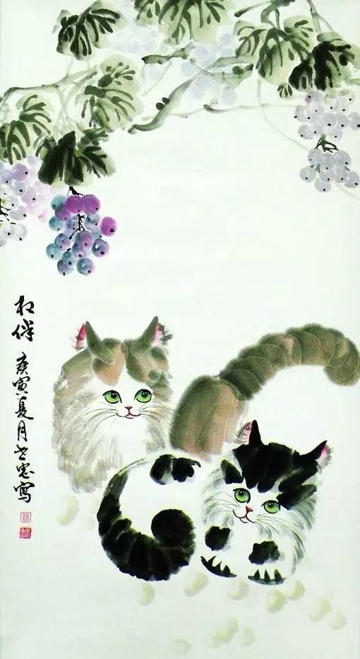 国画 小猫咪 杨世忠 刘文嫡国画 小猫咪 杨世忠 刘