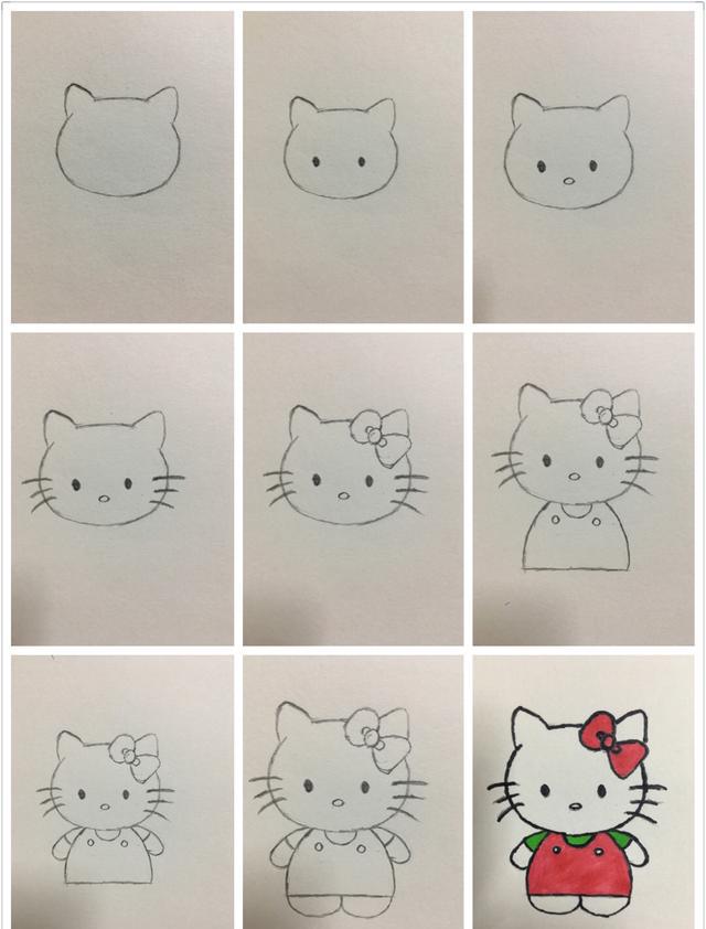 简笔画hellokitty的画法