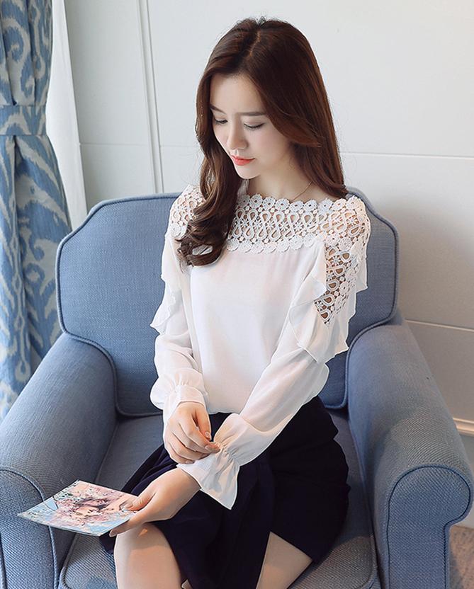 秋装一字肩蕾丝打底衫 迷人蕾丝凸显好身材