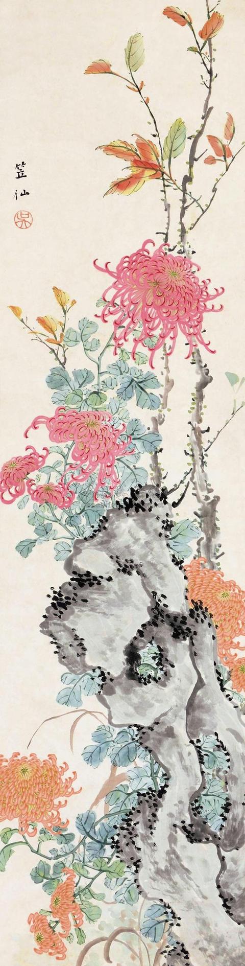 清末民初画家吴笠仙笔下的菊花