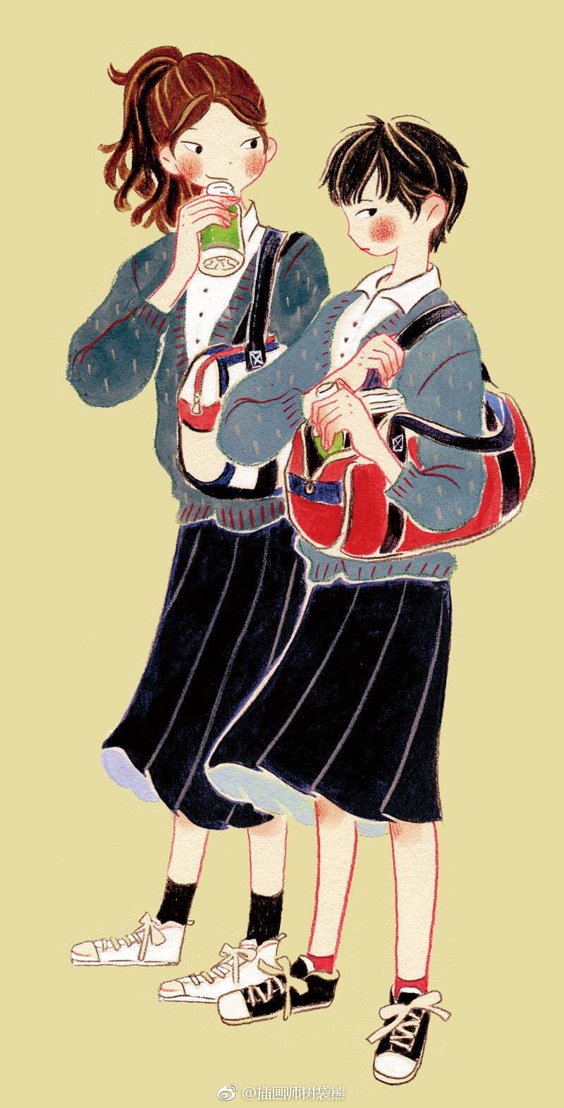 日本插画师 イシヤマアズサ 彩铅插画设计作品 用独特眼光看世界的人