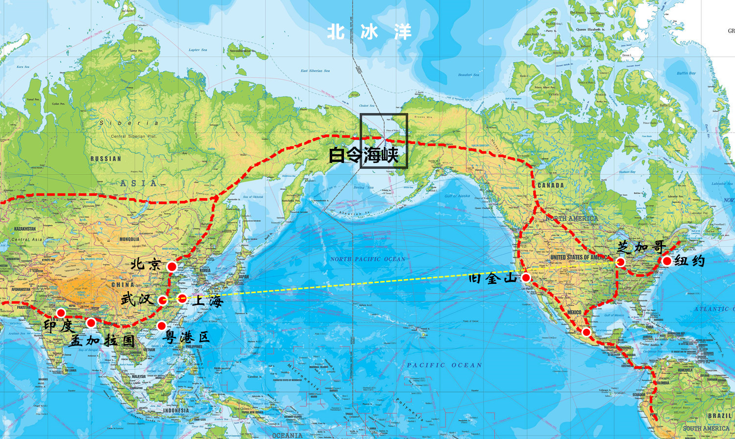 一张图告诉你,白令海峡跨海大桥建成之后将有多强!