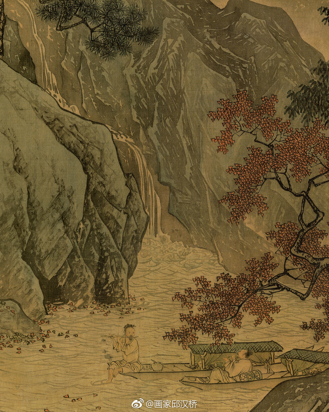 《溪山渔隐图卷》,明代,唐寅,绢本设色,手卷,纵约30厘米|唐寅|设色|溪山渔隐图卷|李唐|绢本_新浪新闻