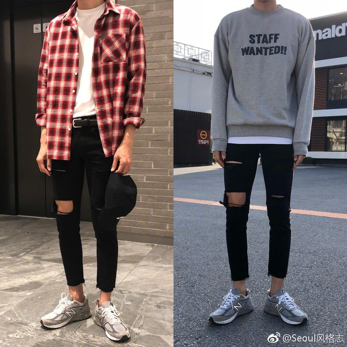 男友力爆表的黑色紧身裤穿搭.