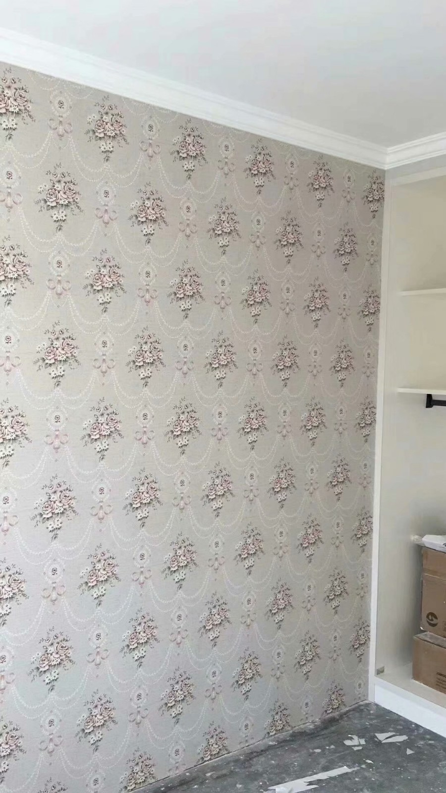 墙纸贴之后的效果装修工地实拍