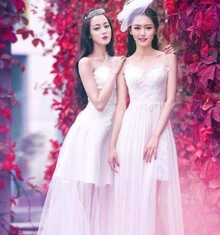 与迪丽热巴合影的女星们
