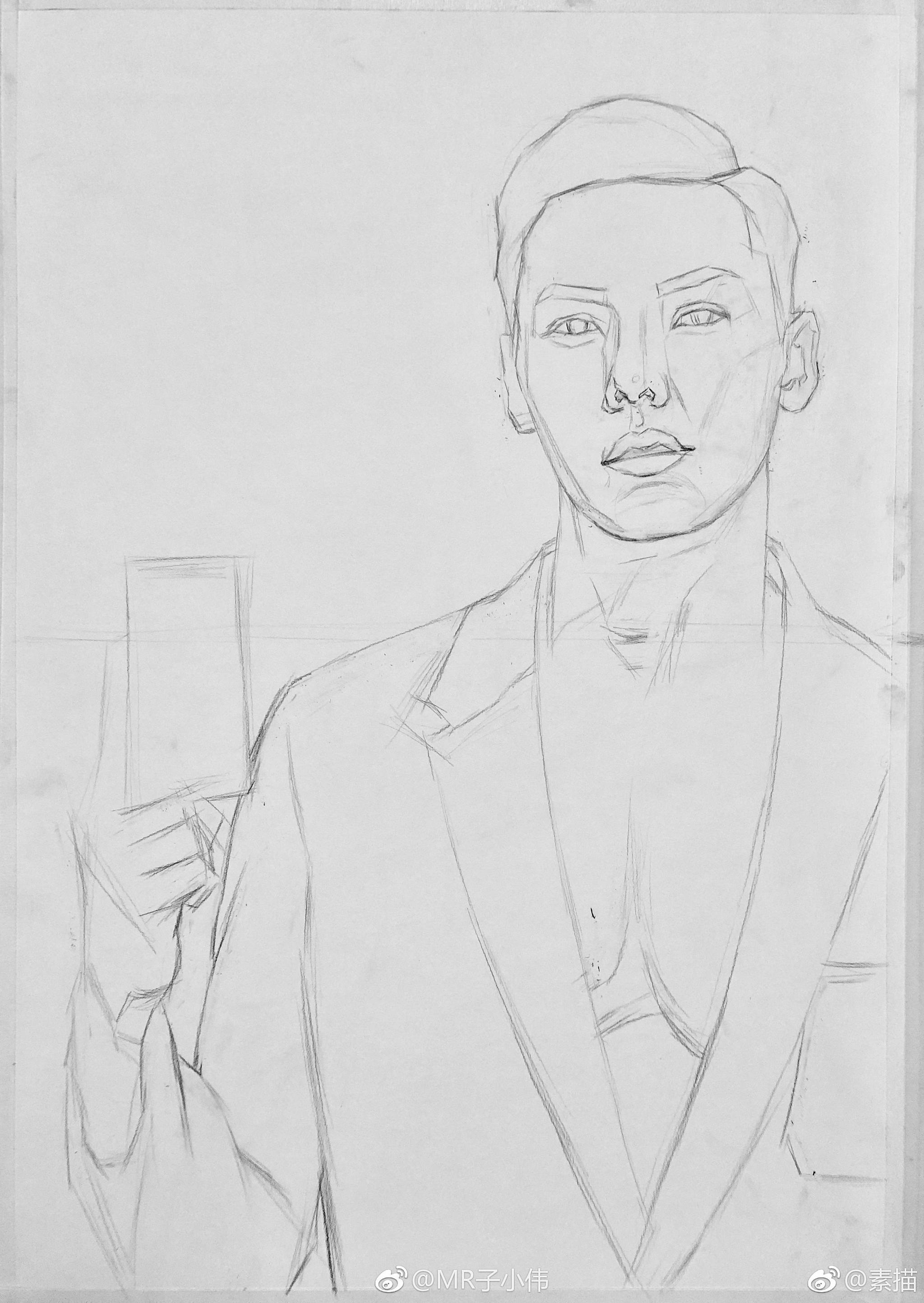 陈伟霆素描人物手绘~    mr子小伟