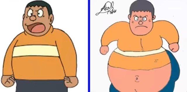 当哆啦a梦里的角色都变成胖子,网友:这样的静香我不能接受