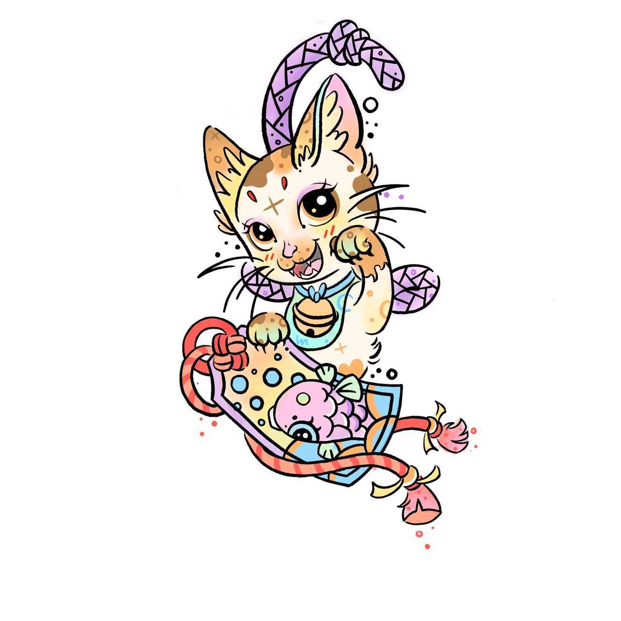 来自初一刺青画师的投稿纹身卡通手稿