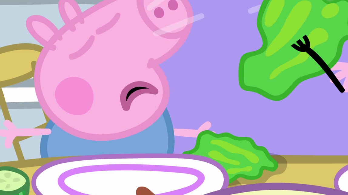 猪爸爸喂乔治吃生菜可是为什么乔治哭了呢