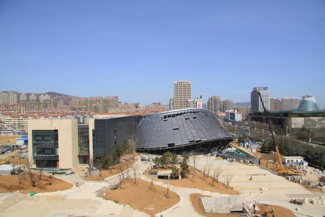 威海生态"绿轴"新况:"两馆"预计9月底交付使用方