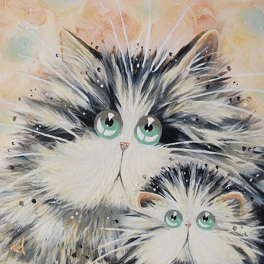 英国画家 kim haskins 画笔下的猫咪|kimhaskinsart.com