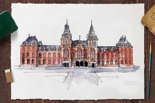 世界著名古迹建筑水彩插画欣赏0202今日无奖问答