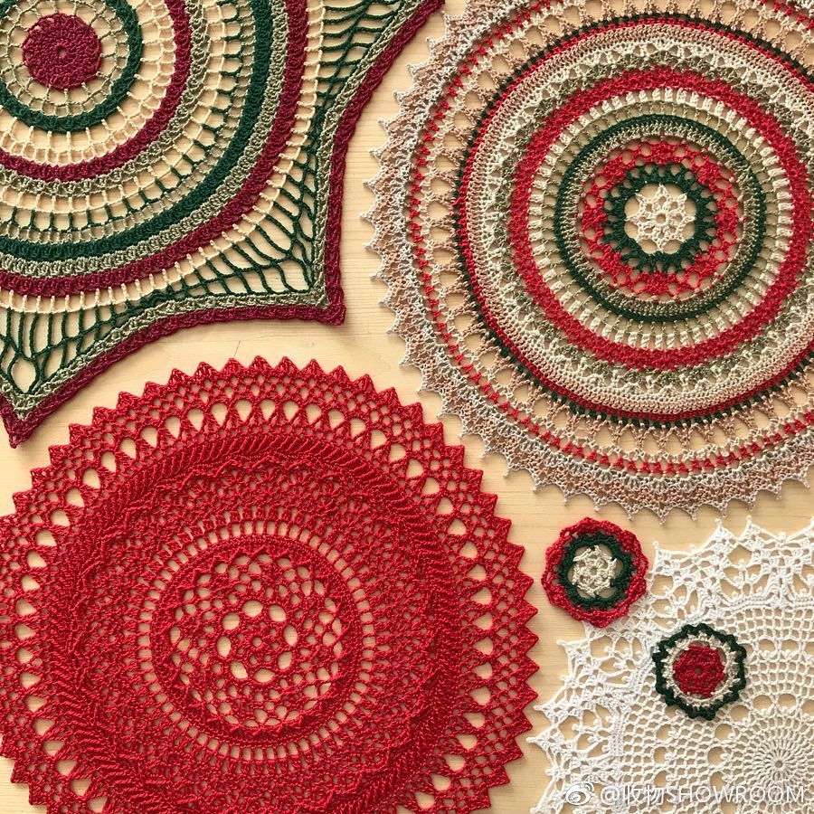 俄罗斯钩针桌垫推主odrime手工作品