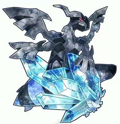 捷克罗姆反面世界的神之宝可梦黄色的水晶和邪恶的骑拉帝纳一起营造出