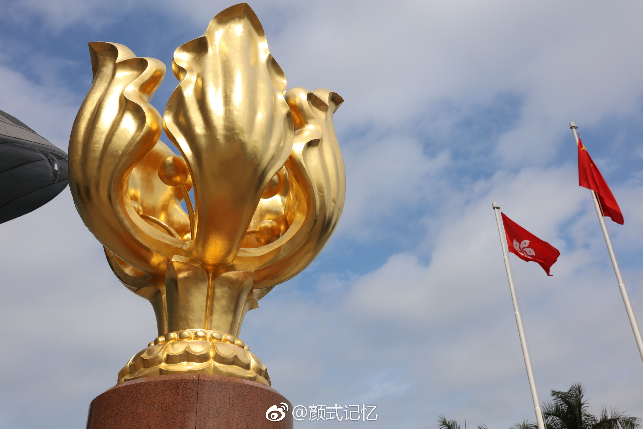 永远盛开的紫荆花一一金紫荆摄于香港会展中心金紫荆广场