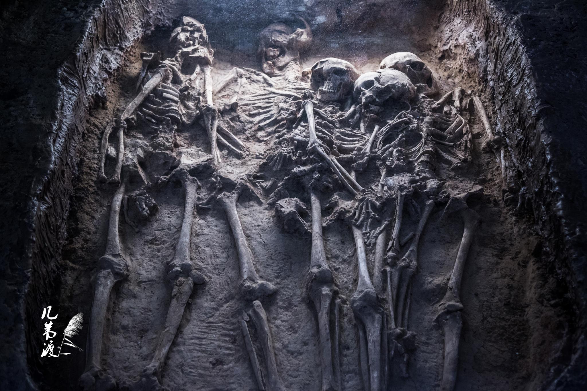 五人合葬墓,发现于巫山县的新石器时代大溪遗址,整体切割搬运到