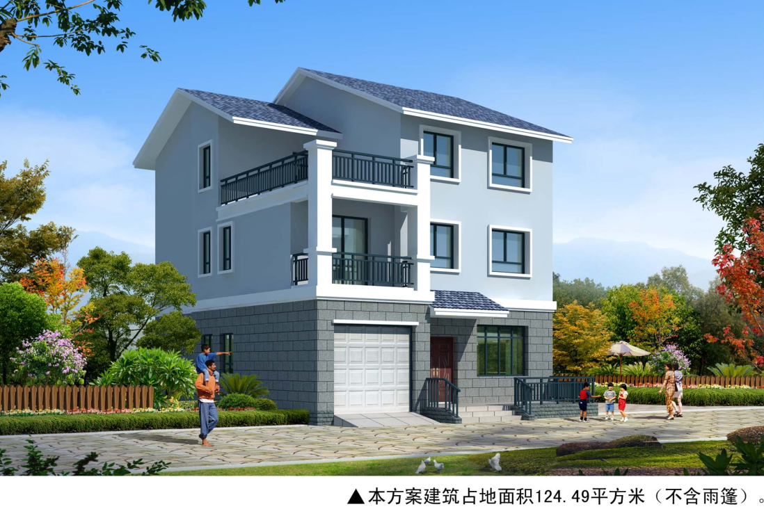农村自建三层别墅设计图纸,户型好看大方,造价15-35万