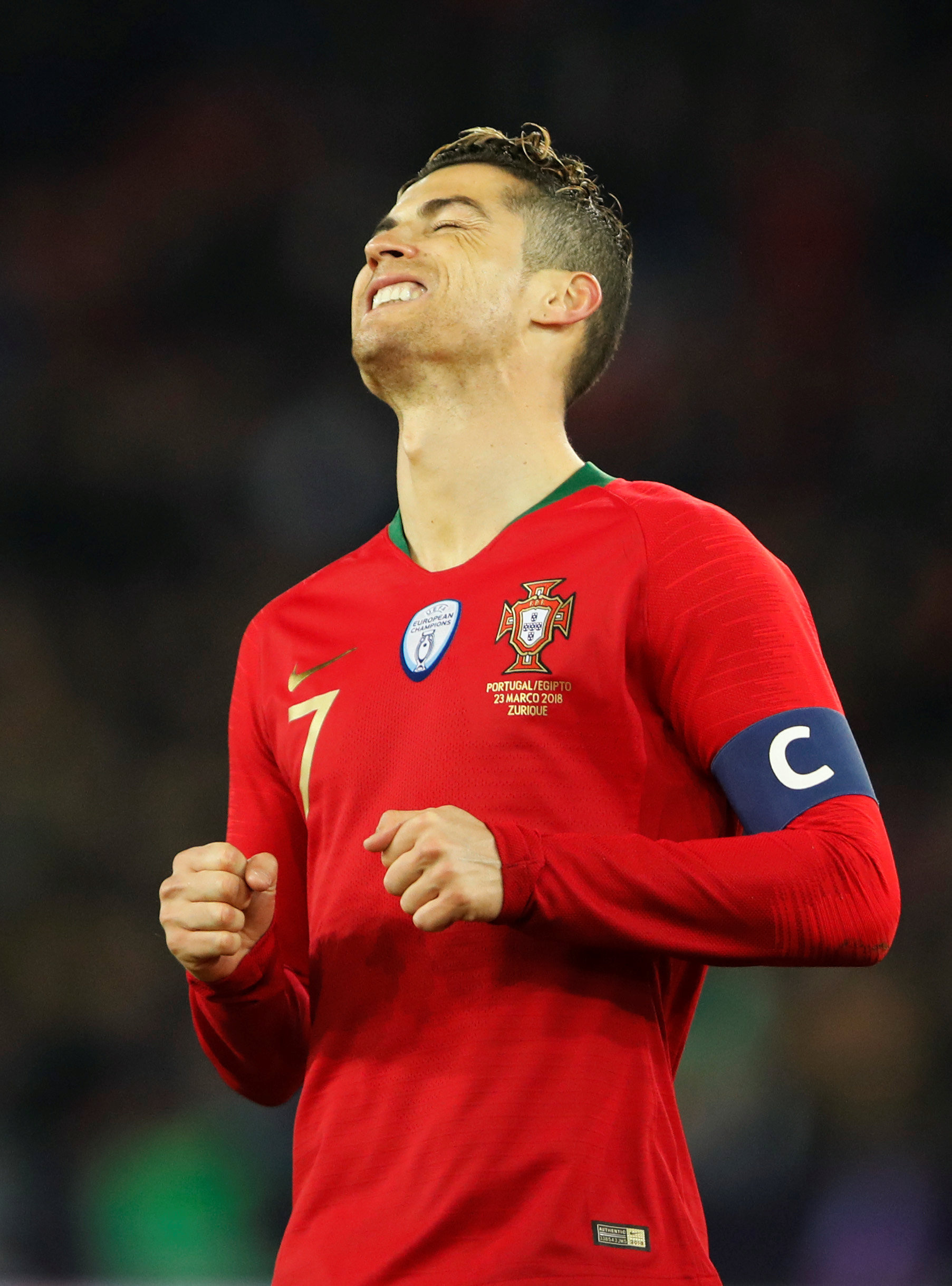 昨夜c罗四宫格,2018年3月23日,葡萄牙2-1逆转埃及.