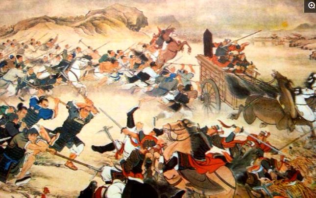 放一轮箭,随后将军大手一挥,两边的军队就开始冲上去拼命厮杀