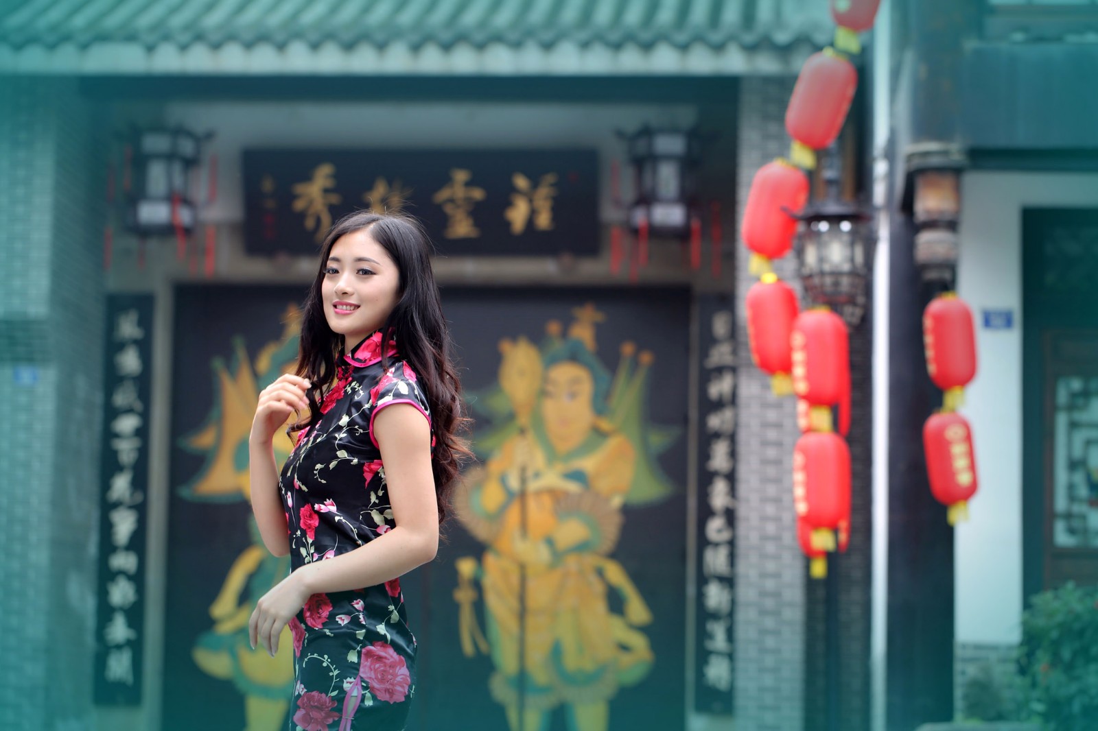 民国风旗袍美女江南好风光