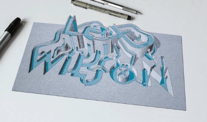 手绘3d 英文字体设计欣赏! by lex wilson