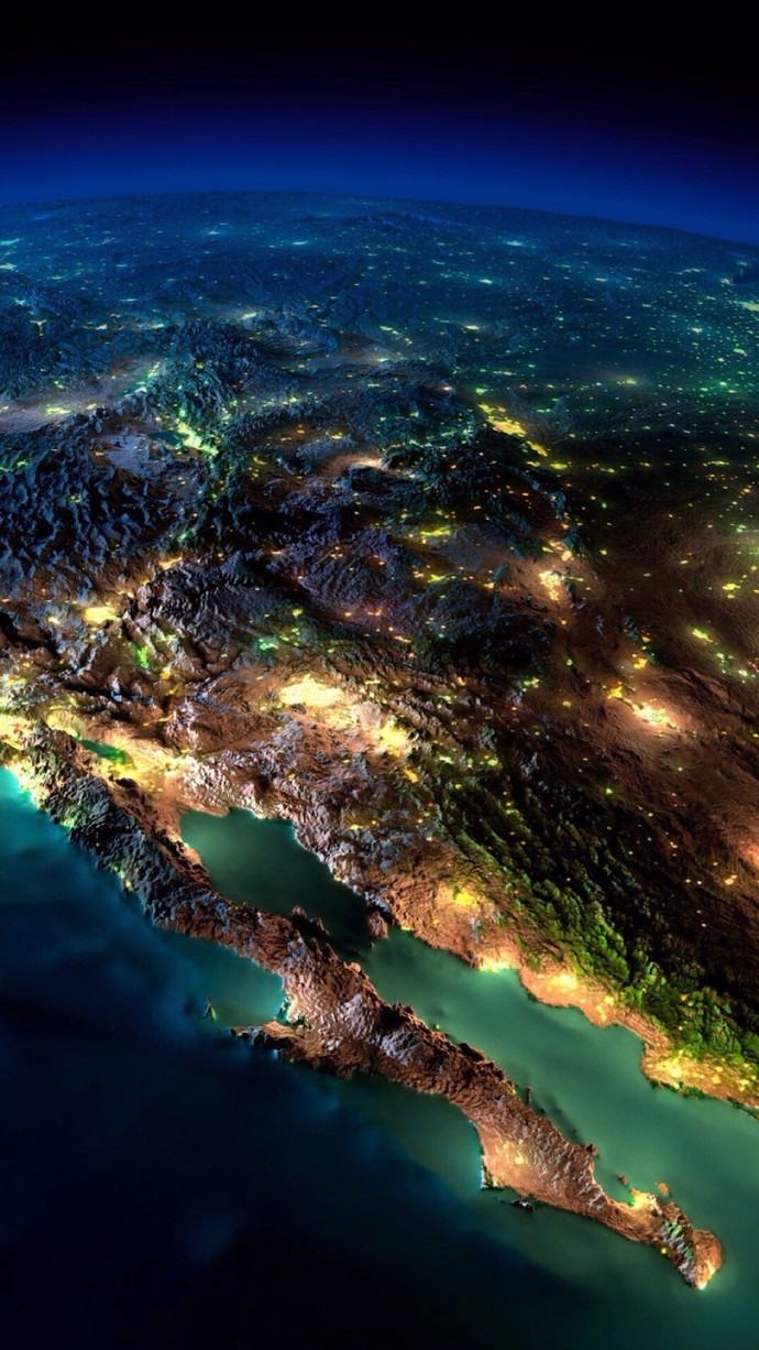 nasa航拍到的地球各地夜景,夜光璀璨.能认出都是哪里吗?