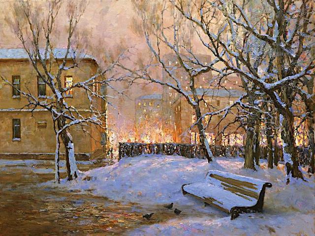 俄罗斯艺术家尤里奥布霍夫风景油画欣赏