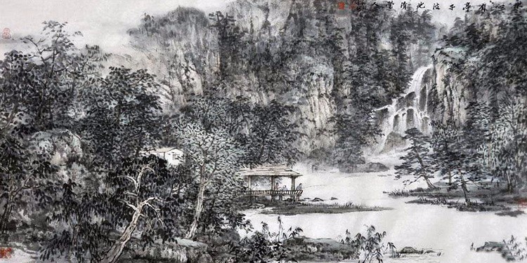 周裕国全景式山水画独具雄伟风格展现壮丽美感