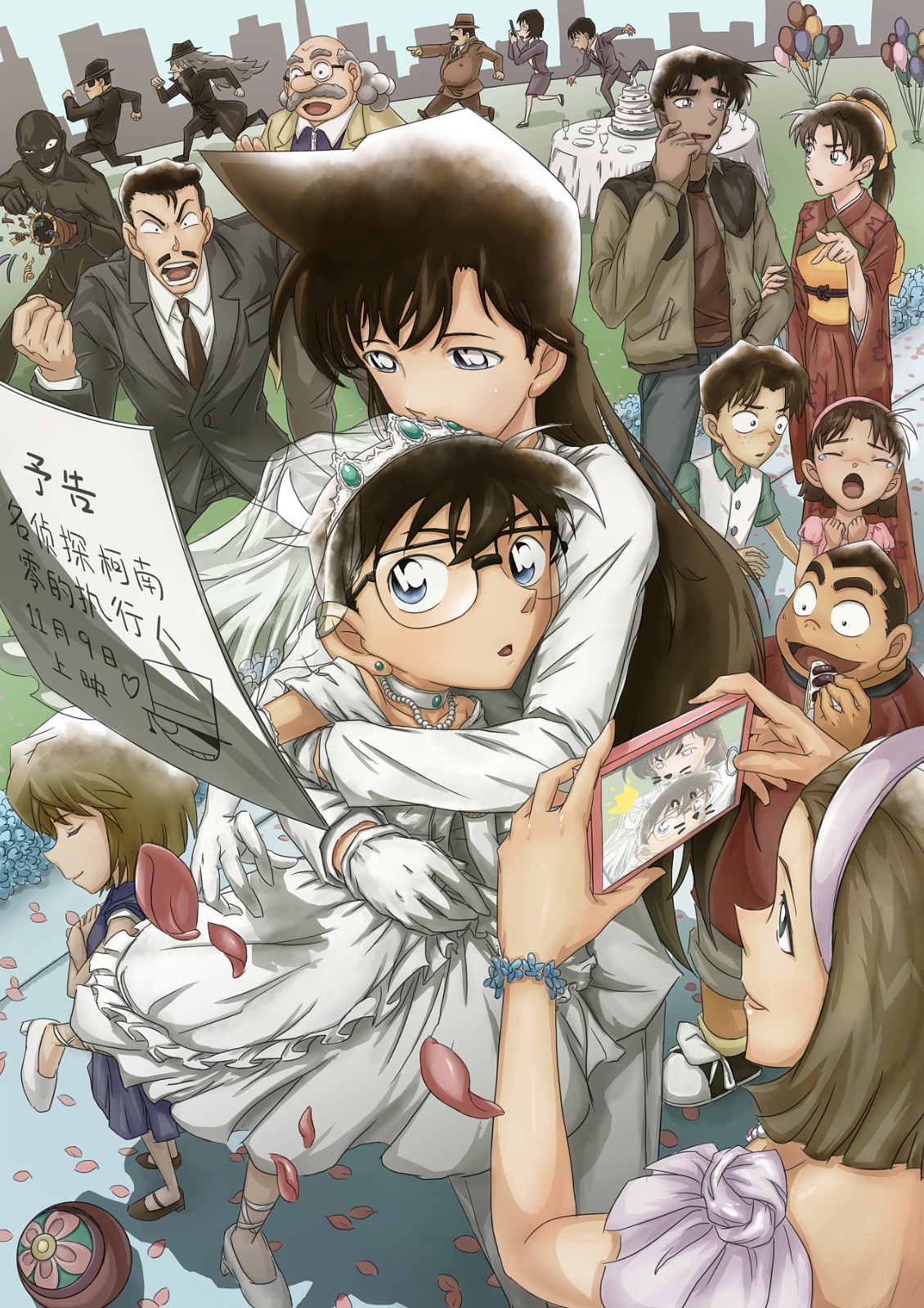 电影《名侦探柯南》突破一亿粉丝画"最柯南"同人图为影片打call