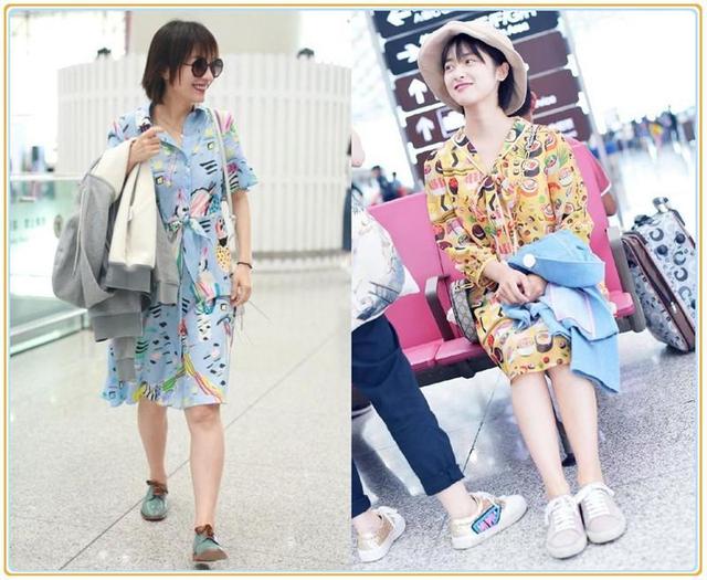 沈月是160,吴昕也是160,二人同穿印花裙,画风竟如此尴尬?