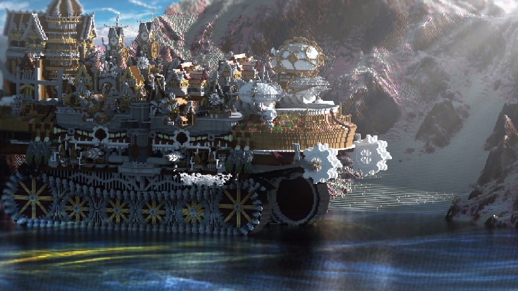 我的世界建筑欣赏超震撼蒸汽移动城堡