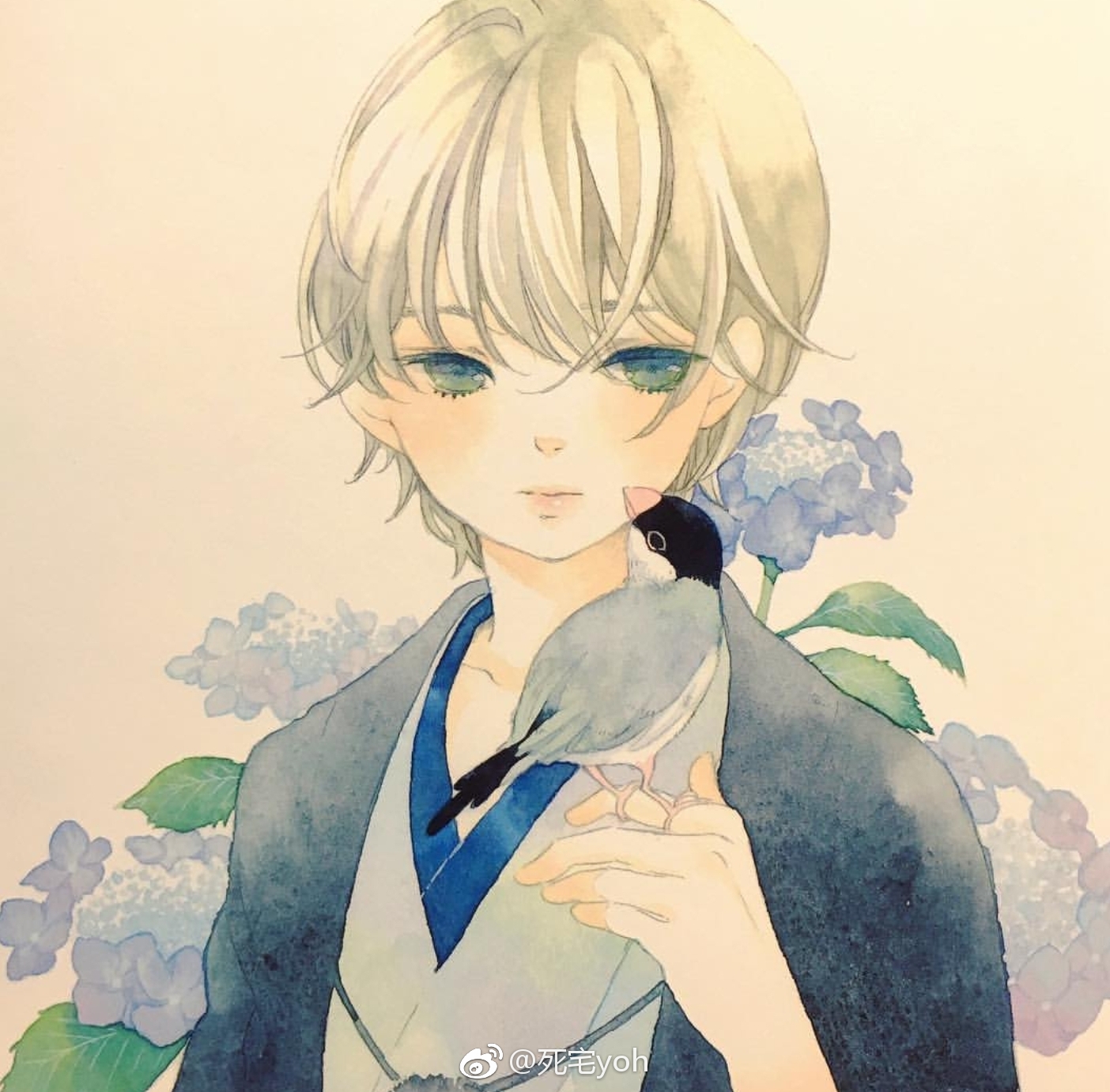 水彩画师友风子的作品总给人一种淡淡的治愈感