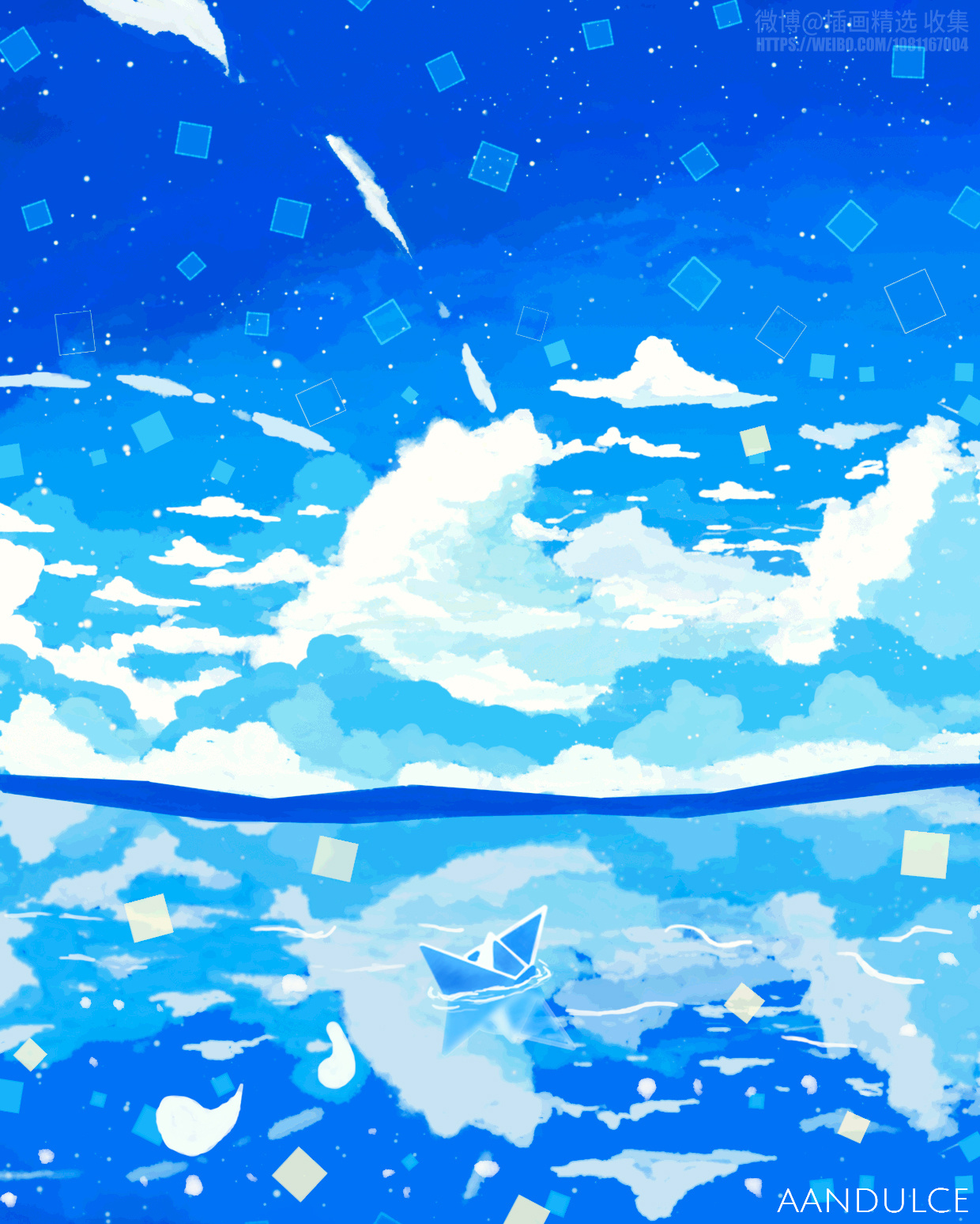 治愈系的天空景色色彩来自画师aandulce