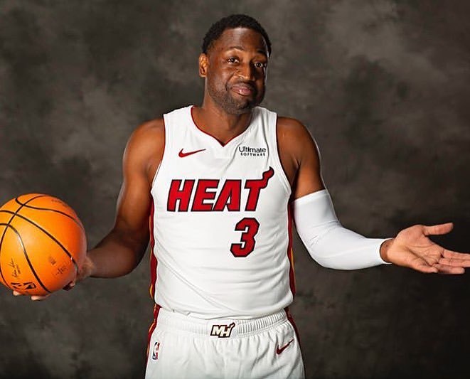 最后一舞,韦德拍摄热火定妆照!